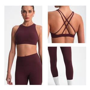 Vente en gros de sous-vêtements de fitness pour femmes, <span class=keywords><strong>soutien</strong></span>-<span class=keywords><strong>gorge</strong></span> de yoga croisé dans le dos, hauts d'athlétisme, camisoles, soutiens-<span class=keywords><strong>gorge</strong></span> de <span class=keywords><strong>sport</strong></span> à fort impact et à séchage rapide pour femmes - Product Image 2