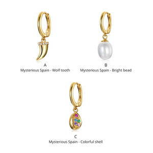 Qings <span class=keywords><strong>Orecchini</strong></span> di Perle D'acqua Dolce 925 Sterling Silver <span class=keywords><strong>Orecchini</strong></span> di Perle Con Un Design Moderno - Product Image 4