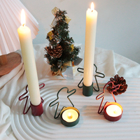 Ornamen Dekorasi Rumah Bentuk Manusia Roti Jahe Natal, Tempat Lilin Logam Besi untuk Lilin Tealight dan Lilin Pilar