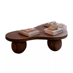Tavolino da Caffè Moderno ed Ecologico in Legno Massello, Design <span class=keywords><strong>Mobile</strong></span>, Colore Noce Francese, Arredamento per <span class=keywords><strong>Soggiorno</strong></span> - Product Image 5