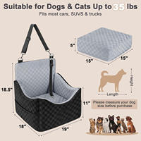 Siège de voiture surélevé pour chien avec mousse à mémoire de forme, housse amovible et lavable, lit de voiture pour animaux de compagnie, logo personnalisé