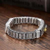 Délicat Vintage National Style 925 Argent Plaqué Bracelet pour Femmes Hommes Mâle Argent Plaqué Ethnique Motif Bijoux Bracelets