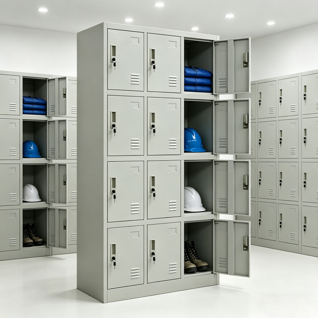 12-Door Modern Steel Cabinet Storage Locker Home Bedroom Hotel Wardrobe Furniture School Sleek Steel School Gym Furniture
