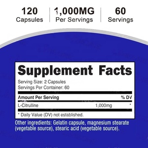 Capsules de L-Citrulline OEMODM, complément d'oxyde nitrique pour adultes, avant, après et pendant l'entraînement - Product Image 4