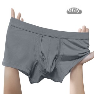 Men's Boxer Briefs <strong>Underwear</strong> Separate Style Solid Color Breathable Stretch Comfortable Low-Rise Cotton Four-Corner Shorts Large - Product Image 6