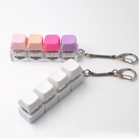 Plastic Keyboard Fidget Keychain 4-in-1 with Light UV Printing Cartoon Design and Logo