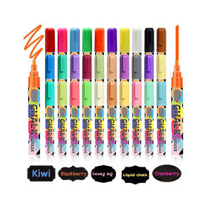 Nouveau marqueur à craie liquide réversible sans poussière, effaçable à l'eau et à sec, 8 couleurs personnalisées, pour tableau noir - Product Image 2