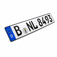 Plaque d'immatriculation en aluminium gaufré de qualité supérieure, fabrication européenne, vente en gros, plaque d'immatriculation de voiture en métal gaufré au laser en titane