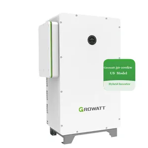 50kw Growatt 3 Fase 480V Us Model 63kw 75kw 100kw Hybride Grid Gebonden Omvormer Wit 50K-H-Us Voor Commercieel Gebruik