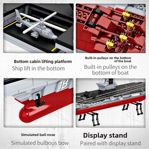 <span class=keywords><strong>Portaaviones</strong></span> Militar Tipo 003 <span class=keywords><strong>Fujian</strong></span>, Modelo de Plástico ABS, Bloques de Construcción para Niños, Juguete de Bloques de Construcción - Product Image 3