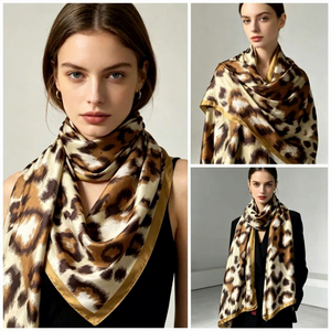 Nuovo Design di Lusso: Sciarpa Lunga in Chiffon di Seta con Stampa Personalizzata, Sciarpa Stampata in Seta per Collo e <span class=keywords><strong>Spalle</strong></span>, Sciarpa Personalizzata da Donna, Copricapo - Product Image 2