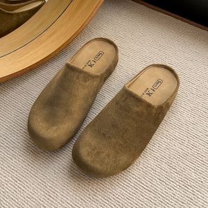Wholesale Custom OEM Clog <strong>Mules</strong> Women <strong>Men</strong> Suede Upper Closed Toe Slip on Casual Home Outdoor <strong>Slippers</strong> - Product Image 4