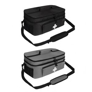 Sac médical - Trousse de premiers soins vide, trousse d'<span class=keywords><strong>urgence</strong></span>, sac d'infirmière, organisateur de médicaments grande capacité avec plusieurs compartiments - Product Image 1