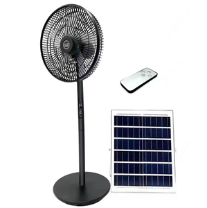Large 16 Inch Solar Rechargeable Fan Long Lasting Strong Airflow <b>Desktop</b> <b>Standing</b> Dual Use Fan For Outdoor Camping - Product Image 1
