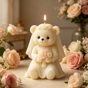 Wedding Bear Scented Candle <b>Mold</b> Customizable Shape For DIY Candle Making Kits Commercial Use - Product Image 3