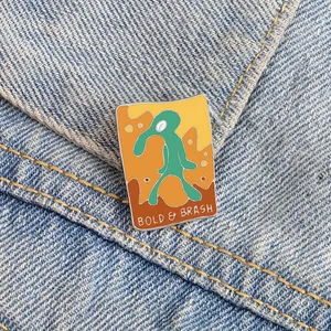 Cartoon Alien Brooch Art Novelty Unique Enamel Pins BOLD BRASH Custom Badge Denim Backpack Lapel Pin Jewelry Gifts For Women Men