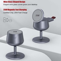 Station de charge rapide Factory AFY 25W 3-en-1, chargeur sans fil magnétique pliable pour téléphone, montre et écouteurs, design gobelet à vin.