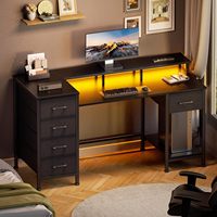 Bureau de jeu électrique OEM réglable en hauteur avec plateau en fibre de carbone, préréglages de mémoire, crochet pour casque, poste de travail PC assis-debout