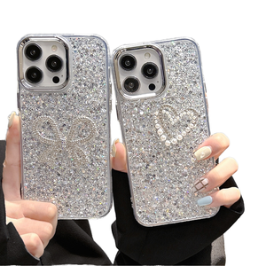 Custodia per telefono antiurto <span class=keywords><strong>con</strong></span> strass Glitter a cuore compatibile <span class=keywords><strong>con</strong></span> <span class=keywords><strong>iPhone</strong></span> 16 Pro Max 15 12 <span class=keywords><strong>11</strong></span> XR XS 7 8 Plus - Product Image 1