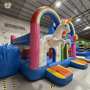 Château <span class=keywords><strong>gonflable</strong></span> <span class=keywords><strong>licorne</strong></span> AirFunPro avec toboggan pour 10 enfants, fête d'anniversaire, amusement en plein air, matériau PVC, installation facile - Product Image 2