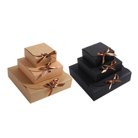 Boîte à cadeau en papier Kraft noir, bonbons de mariage imprimés personnalisés, boîtes d'emballage en papier avec nœud doré, 50 pièces