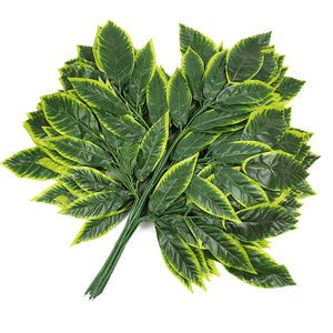 Flor de seda artificial para decoración de plantas, hojas verdes falsas de banyan para árbol grande, M236 - Product Image 5