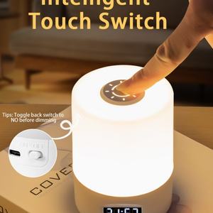 Lámpara LED Nocturna con Control Remoto y Carga USB, con Reloj, 3 Temperaturas de Color, Brillo Ajustable, Lámpara de Mesa para Mesita de Noche - Product Image 5