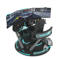 Équipement de jeu d'intérieur, machine de jeu VR d'arcade, simulateur de course automobile à 3 écrans, simulateur de conduite automobile