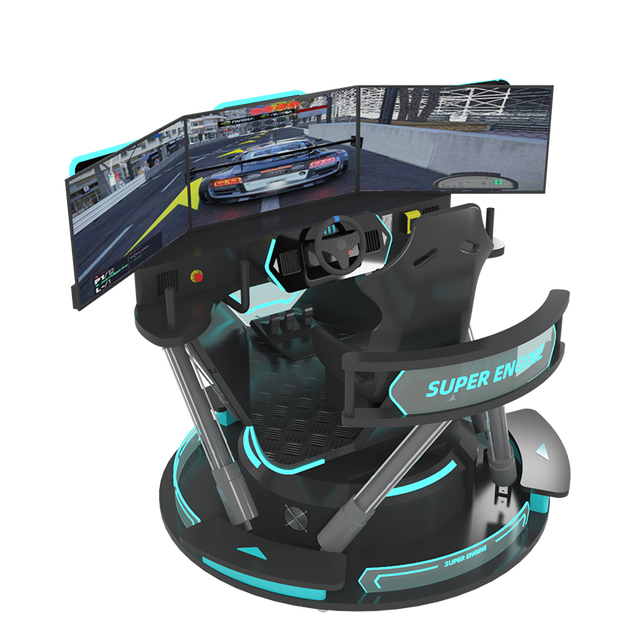 Indoor Playground Amusement Equipment Arcade Vr Game Machine Sim Racing Cockpit 3 Screen Car Driving Simulator