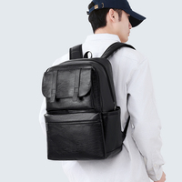 Tas Ransel Kulit PU Vintage untuk Pria Kapasitas Besar 15.6 Inch Tas Laptop Kasual Tas Perjalanan