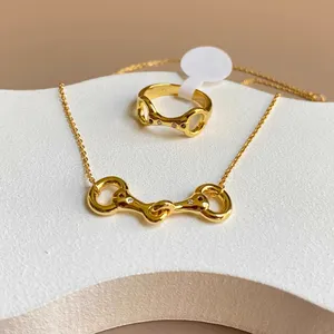 XIXI keluaran baru perhiasan gesper sepatu kuda berlapis emas 18k halus kalung tapal kuda perak murni 925 kerajinan perhiasan untuk wanita