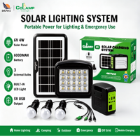 Lampe solaire portable LED, projecteur à 3 ampoules, 6000 mAh, recharge USB, étanche IP65, camping, urgence