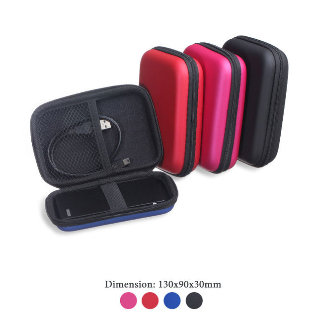 Protective Case for 2.5" External Hard Drive & Charger - Carbon/PU/EVA Hard Shell Storage Bag, OEM/ODM - Case Only