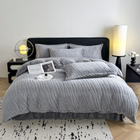 Nouvelle arrivée, literie de qualité supérieure, couleur unie, 200TC, durable, en velours de lait, ensemble de literie, linge de lit, utilisation domestique en hiver
