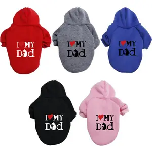Hot Selling Labrador Retriever Breed Clothing Hoody Love Dad Large Dog Hoodie Pet Costume Dog Clothes For Pets