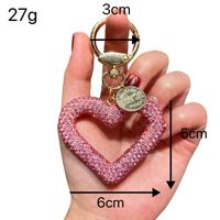 Porte-clés Cœur Creux en Strass Personnalisé avec Logo, Cœur en Cristal Bling, Souvenir, Cadeau Promotionnel