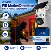 V380 Pro 6MP 4G WIFI Güneş Enerjili Kamera Çift Yönlü Ses PIR Hareket Algılama Gece Görüşü IP66 Su Geçirmez Dış Mekan Ev Güneş Enerjili Kamera