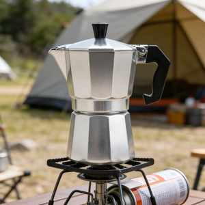 Caffettiera Moka da <span class=keywords><strong>3</strong></span> o 6 Tazze in Alluminio per Espresso da Fornello, Mini Moka Italiana con Manico in Nylon - Product Image 6