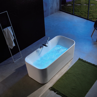 Baignoire Spa Moderne en Acrylique avec Système de Température Constante, Design Écologique, Cascade de Bulles d'Air et Massage pour Salle de Bain de Villa
