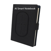 Carnet de notes A5 personnalisé à couverture rigide avec IA Chatbot, logo personnalisé, en cuir PU, traducteur IA pour cadeau de bureau