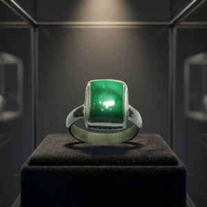 925 Sterling <b>Silver</b> Green <b>Garnet</b> Gemstone Baguette Shape Classic <b>Ring</b> for Women CASA DE PLATA - Product Image 2