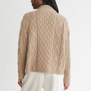 Женская одежда, Модный стильный свитер, классический вязаный пуловер на молнии из шерсти мериноса с 39% альпаки, пуловер для женщин - Product Image 4