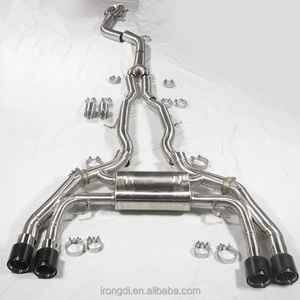 Système d'échappement Valvetronic en acier inoxydable 304 avec embouts noirs brillants pour BMW X3M F97 F98 S58 3.0T - Product Image 1