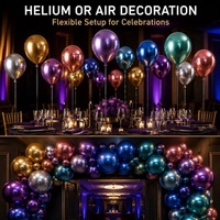 Ballons chromés de 12 pouces en gros, de haute qualité, pour la décoration de fêtes d'anniversaire, globos en vrac, couleur bleu métallisé, ballons à l'hélium ou à l'air