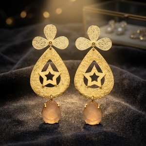 Pendientes Colgantes de Latón Hechos a Mano, Aleación de Metal Precioso, Chapados en Oro, Estilo Bohemio Étnico, para Boda, Compromiso, Moda - Product Image 2