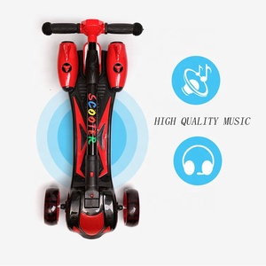 Trottinette pour enfants pliable, à trois roues, avec lumières, musique et jet de lumière, trottinette fusée pour enfants - Product Image 6
