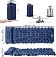Matelas de camping gonflable avec oreiller, matelas pneumatique portable pour la randonnée, le camping en sac à dos, la voiture et la tente
