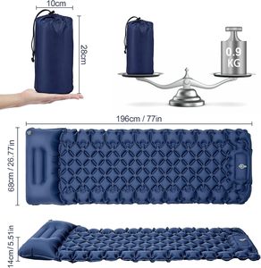 <span class=keywords><strong>Matelas</strong></span> de camping gonflable avec oreiller, <span class=keywords><strong>matelas</strong></span> <span class=keywords><strong>pneumatique</strong></span> portable pour la randonnée, le camping en sac à dos, la voiture et la tente - Product Image 3