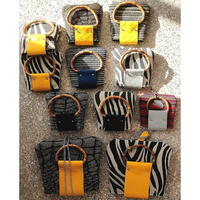 Bolsos Mini de Mujer Personalizados, Ecológicos, de PVC y Algodón, Materiales Sostenibles, Hechos a Mano en Italia, Estilo Rock Clásico, para Todas las Temporadas, Mat-b
