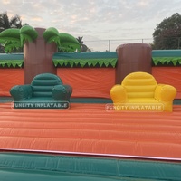 Vente directe d'usine Funcity équipement de location extérieur commercial grand terrain de jeu gonflable en PVC grand parc heureux